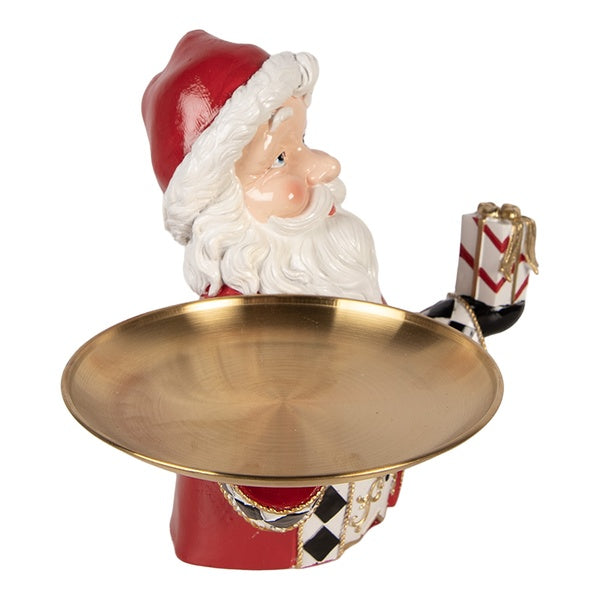 Clayre & eef Decorazione Babbo Natale con ciotola/vassoio