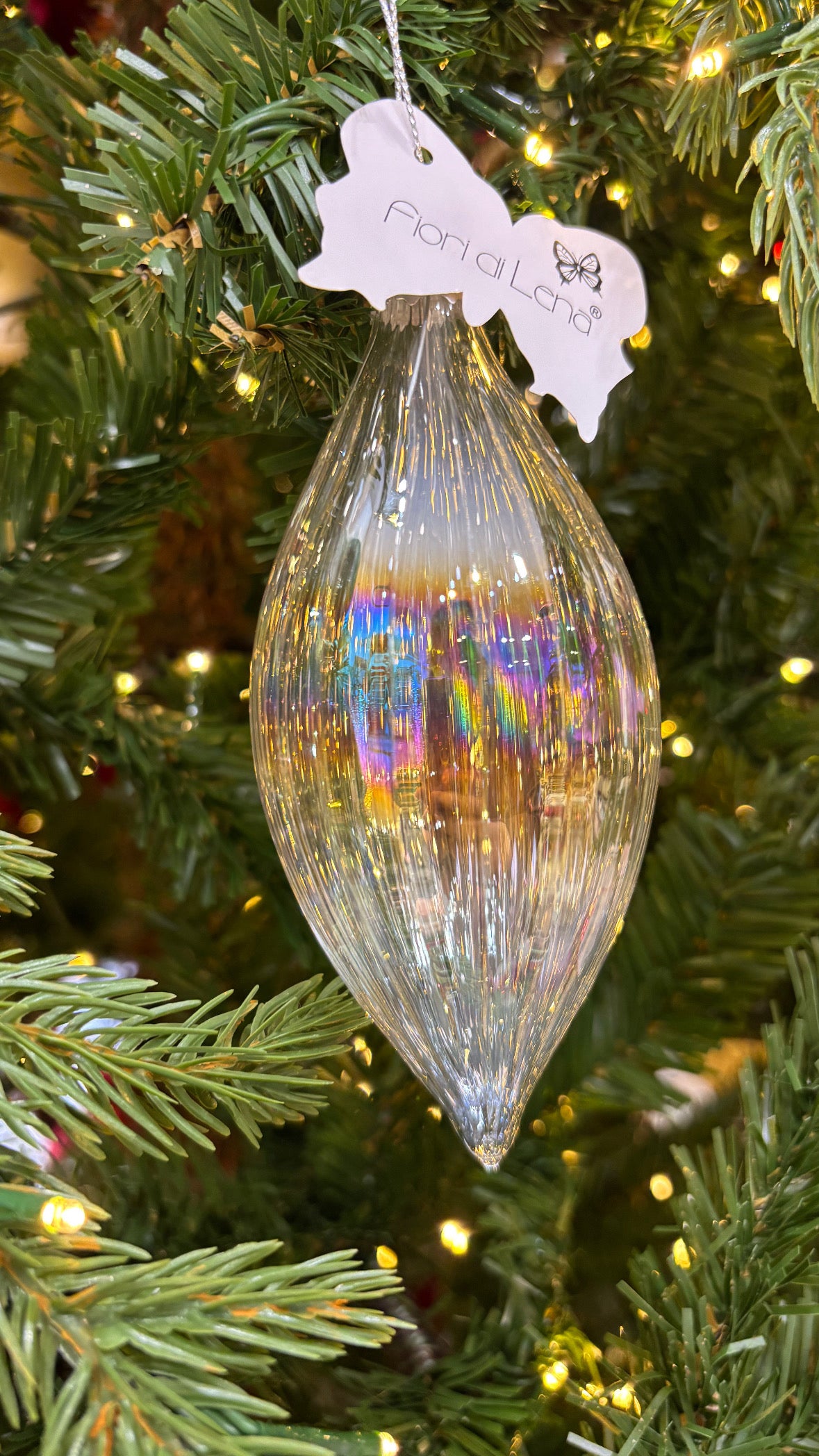 Fiori di lena addobbo in vetro trasparente effetto bolle di sapone