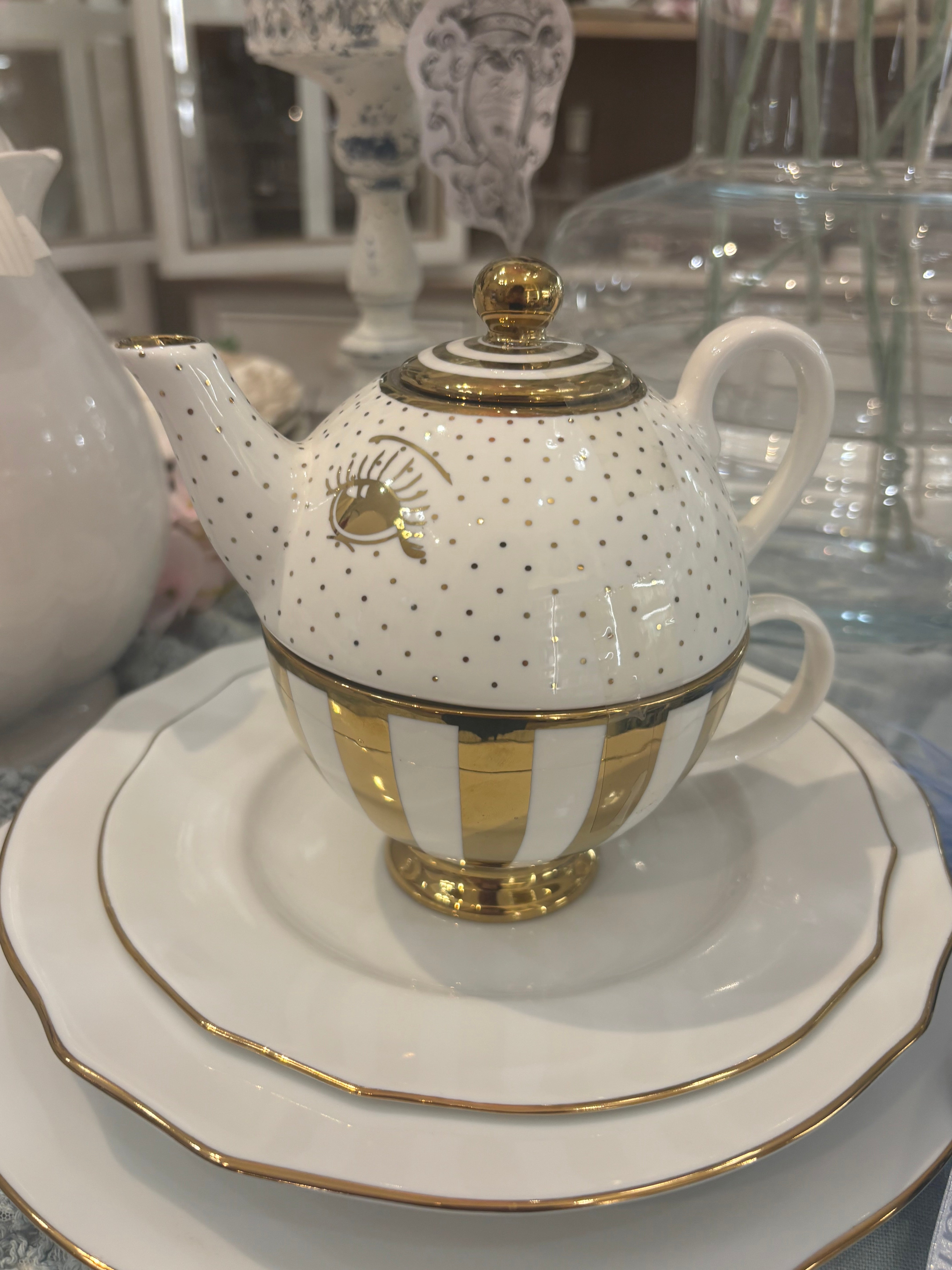 Miss Etoile tea for one in porcellana gold