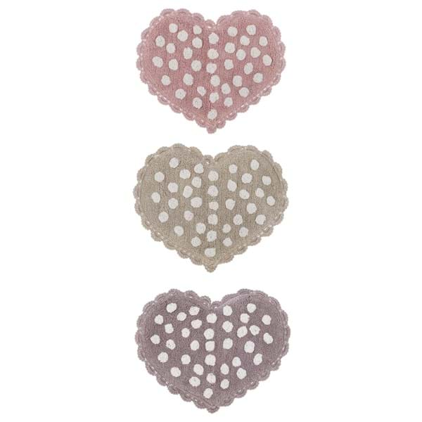 BLANC MARICLO TAPPETO CUORE CON CROCHET E POIS CON VARIANTI