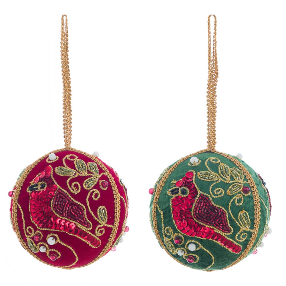 Blanc Mariclò Sfera natalizia in velluto collezione Cantus Natalis Ø10 cm