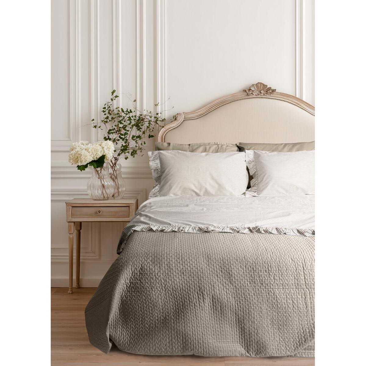 Blanc Mariclo' completo letto con righe e gale vari colori