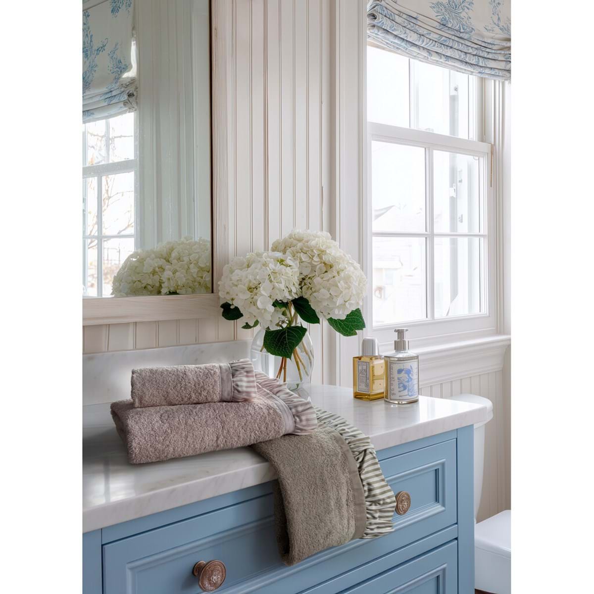 Blanc Mariclo' Coppia spugna bagno "Sogno a Righe"