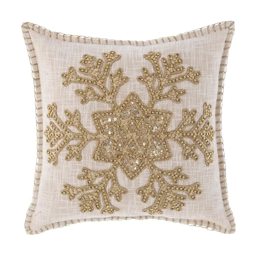 Blanc Mariclò cuscino ricami preziosi Fiocco di Neve mis 50*50 cm