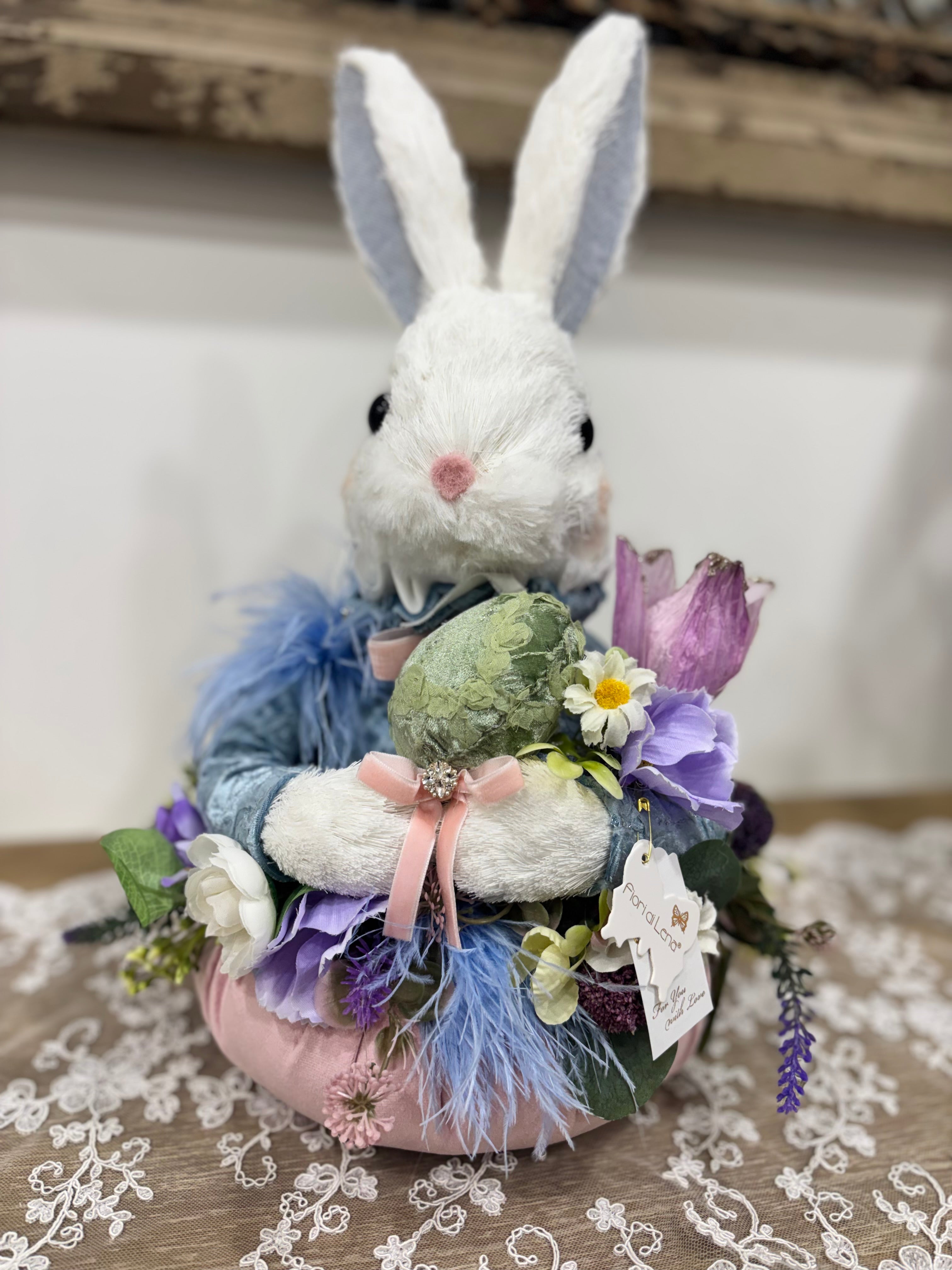 Fiori di Lena Puffo con Coniglio Luxury con applicazione Gioiello