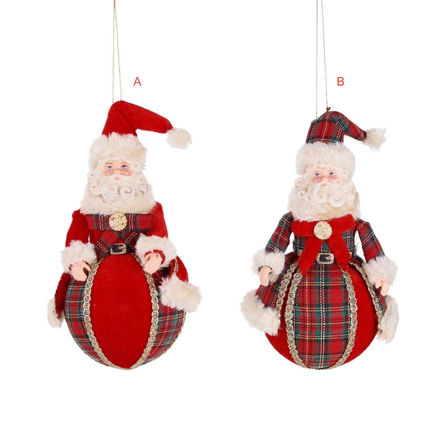 Goodwill sfera tartan con Babbo Natale con varianti