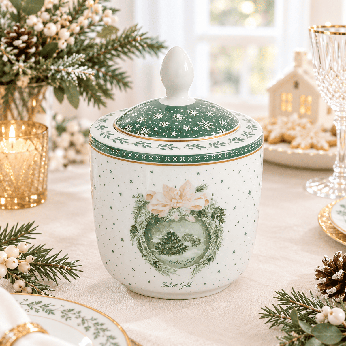 Nuvole di Stoffa zuccheriera in ceramica con scatola regalo collezione Silent Gold