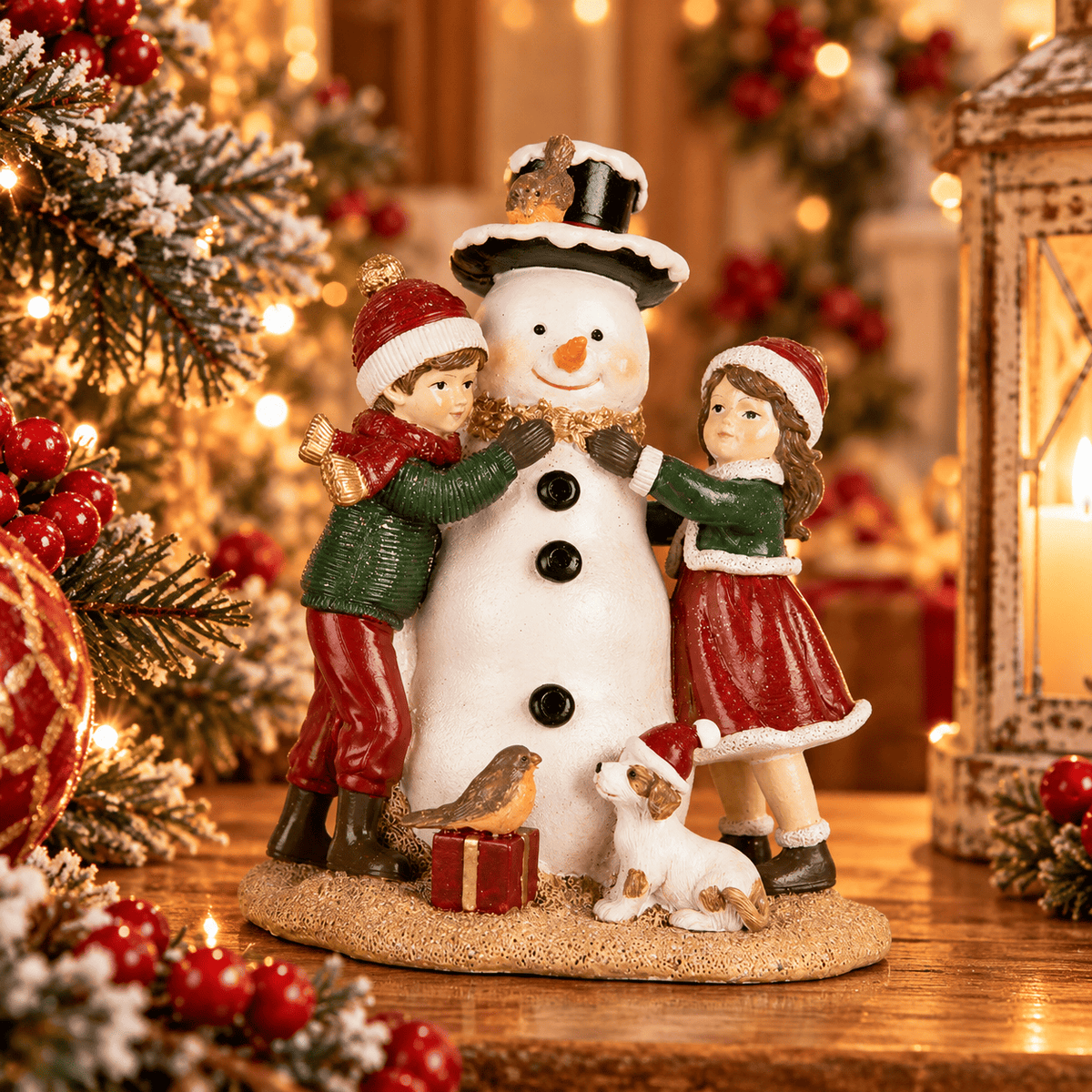 Clayre & eef decorazione ragazzini con pupazzo di neve