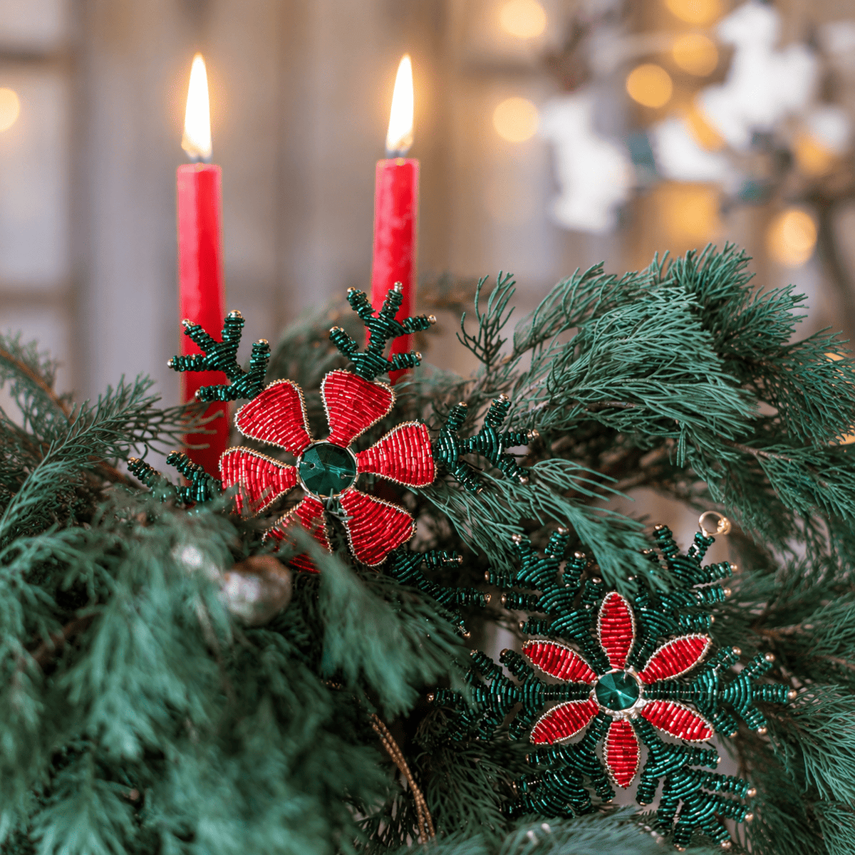 Blanc Mariclò decoro fiocco di neve da appendere collezione Casa delle Feste