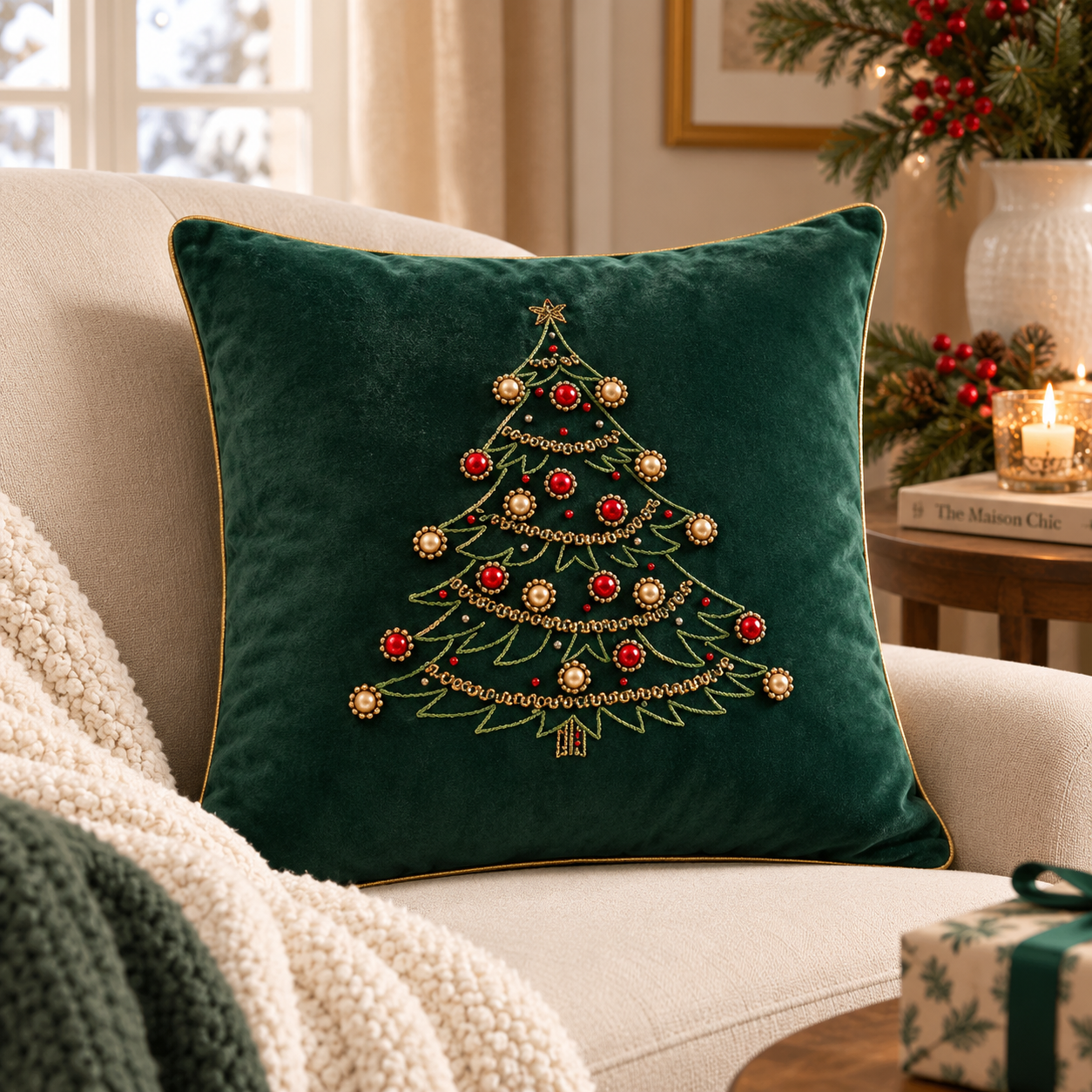 Clodette cuscino Diamond variante verde mis 47*47 cm