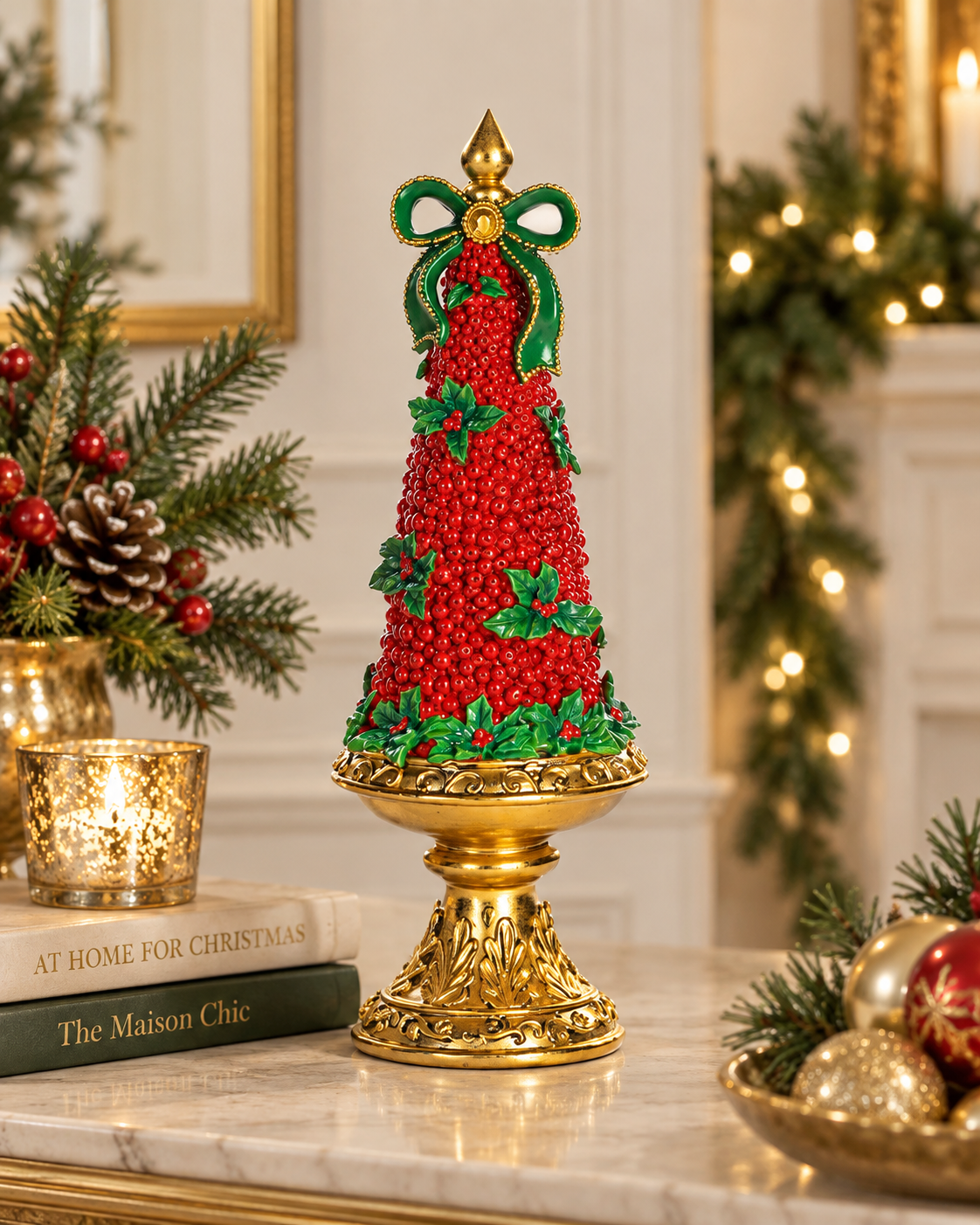 Goodwill Albero in resina con bacche rosse con varianti