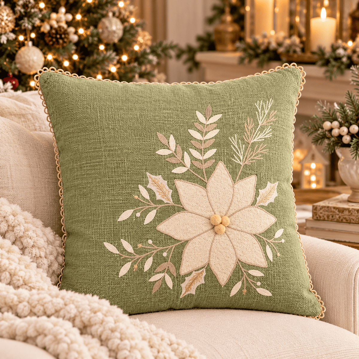 Nuvole di Stoffa cuscino stella alpina collezione Silent Gold