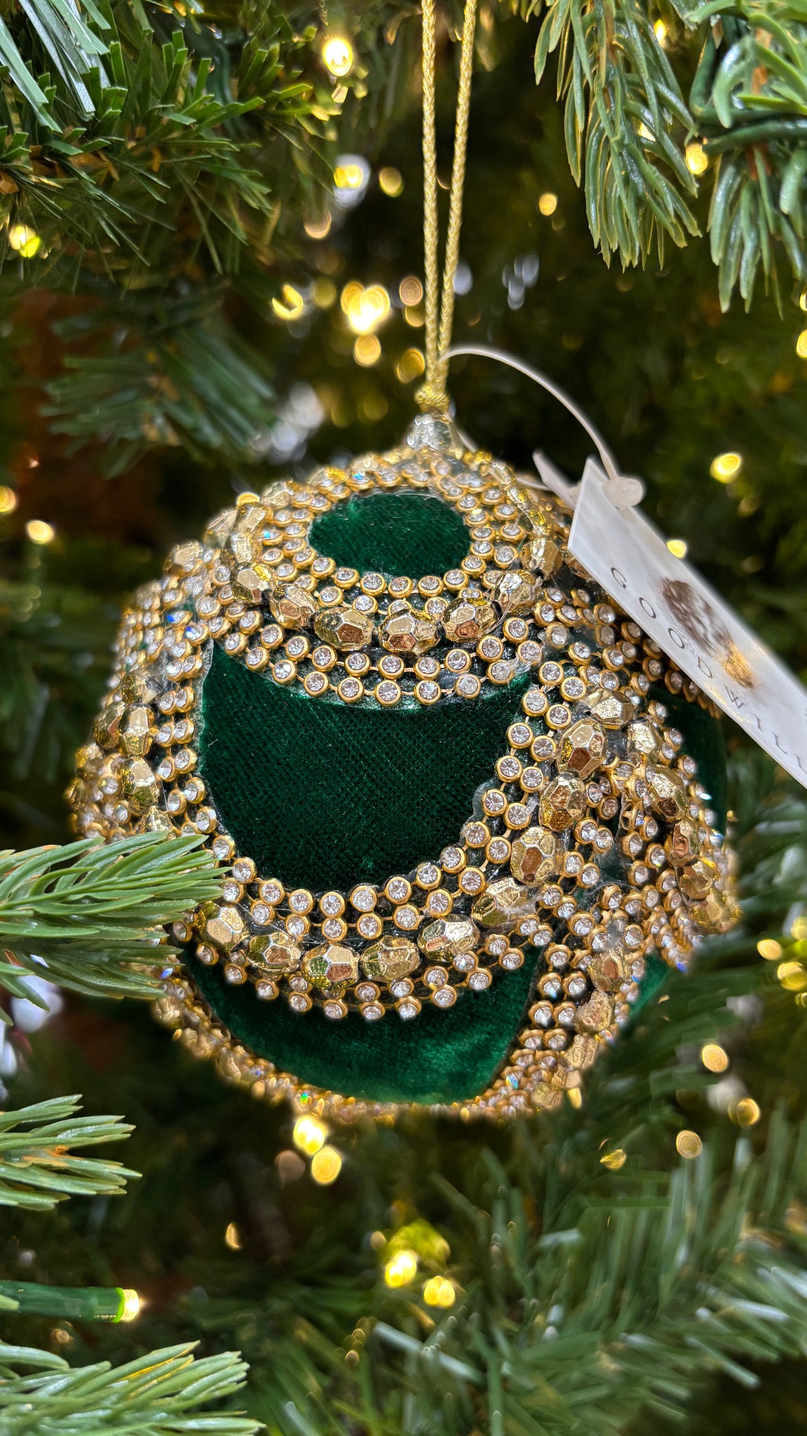 Goodwill sfera in velluto con gioielli 10 cm