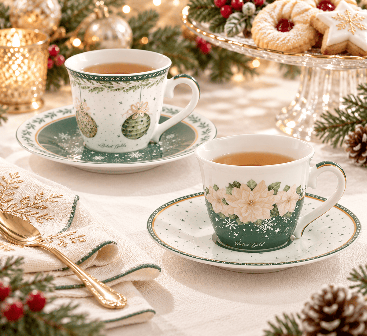 Nuvole di Stoffa set 2 tazzine con piattino collezione Silent Gold