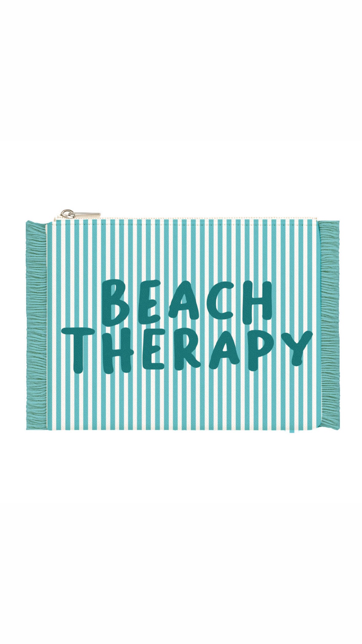 S&G Pochette a righe con scritta 100% cotone