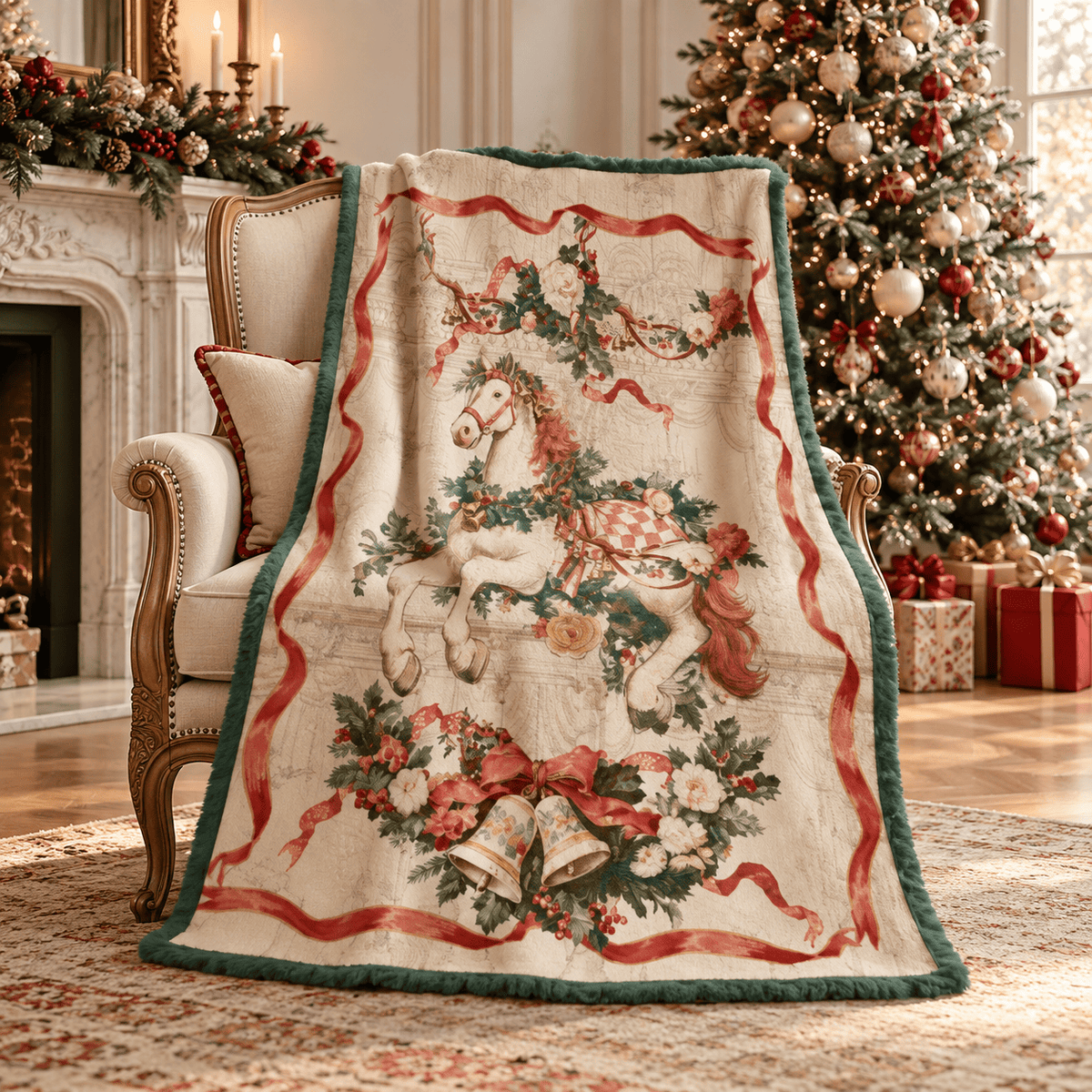 Blanc Mariclo plaid sherpa stampato collezione Calessi e Calessini