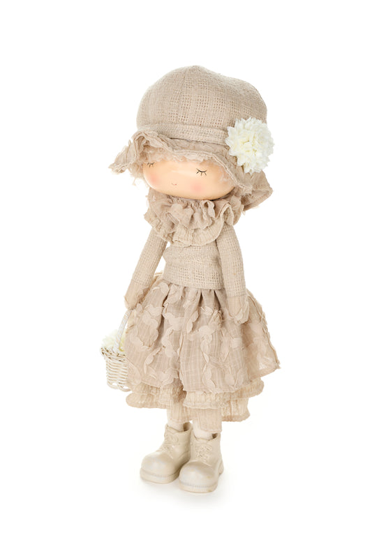 Nuvole di stoffa bambola con cappello e cestino collezione Wendy