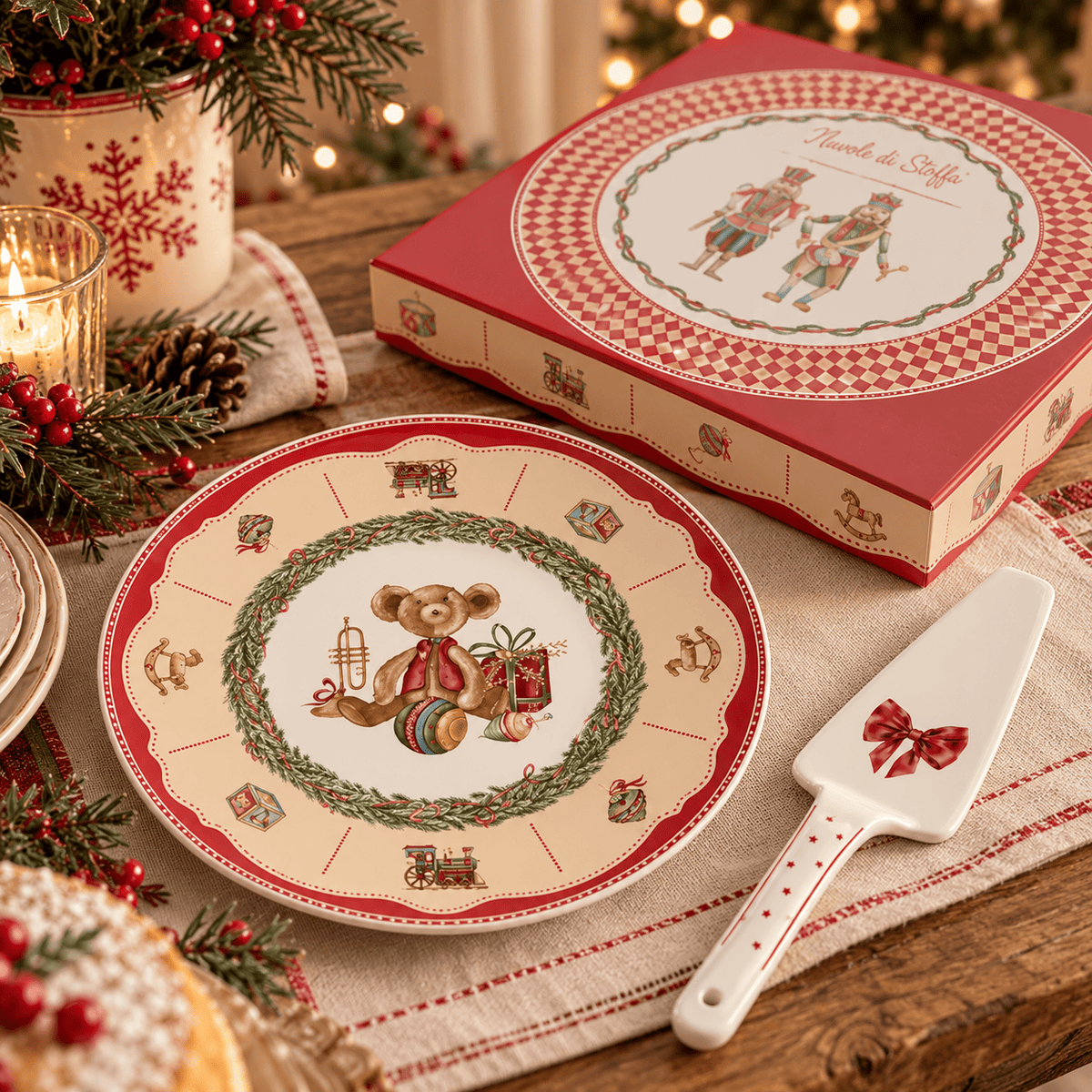Nuvole di Stoffa Piatto da portata con paletta dolci collezione Vintage Toys variante Giocattoli