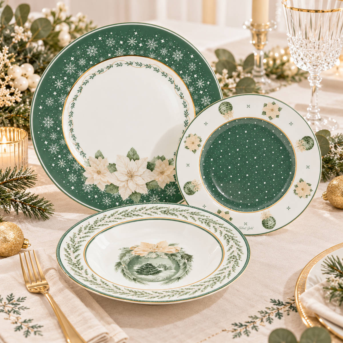 Nuvole di Stoffa servizio piatti 18 pezzi collezione Silent Gold