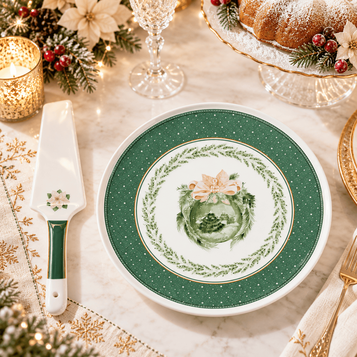Nuvole di Stoffa set piatto dolci + paletta collezione Silent Gold