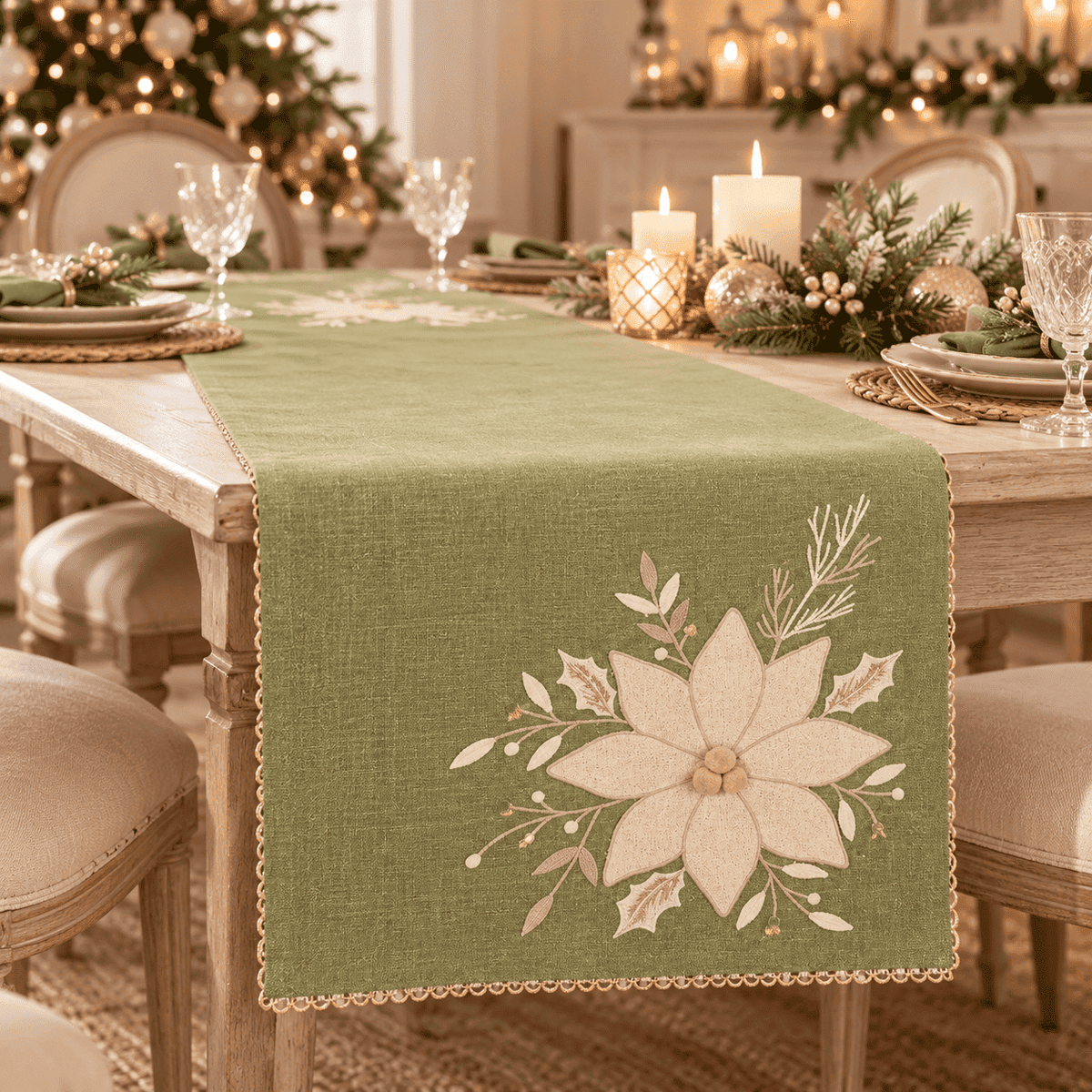 Nuvole di Stoffa runner stella alpina collezione Silent Gold