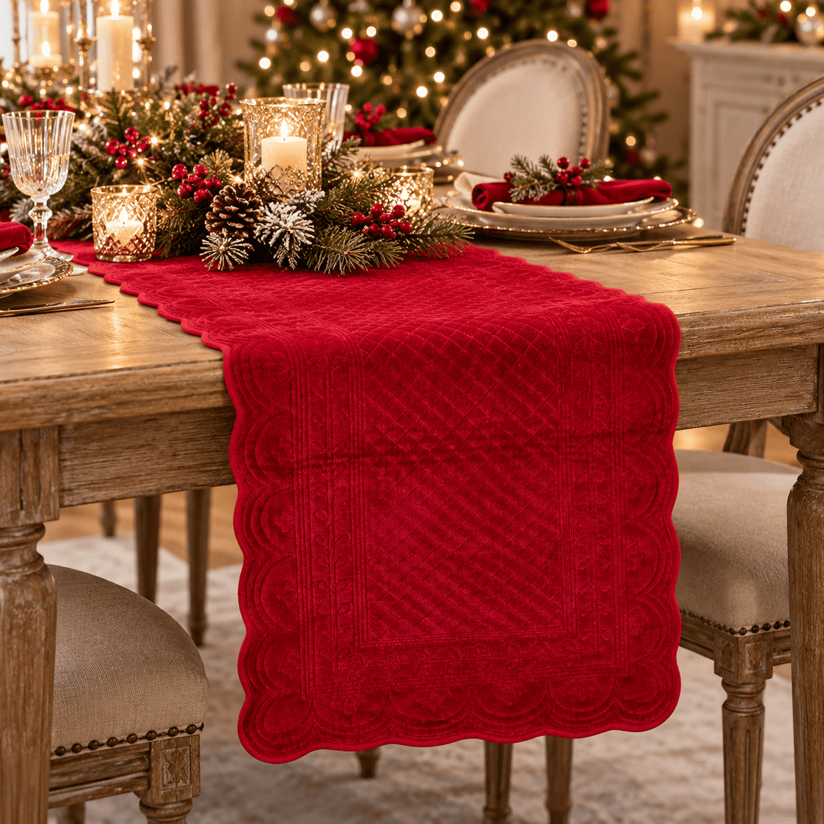 Nuvole di Stoffa Runner in velluto Bordeaux collezione Luxury