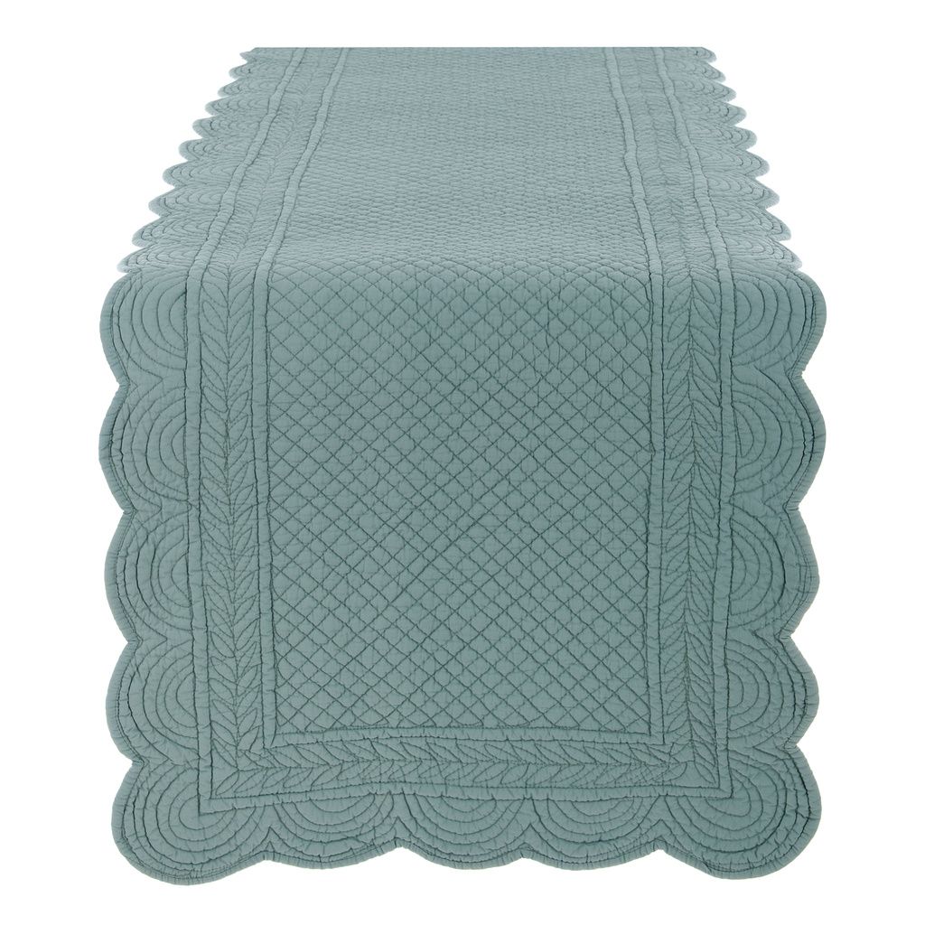 BLANC MARICLO' RUNNER IN BOUTIS COLLEZIONE CARMEN COLOR VERDE SALVIA