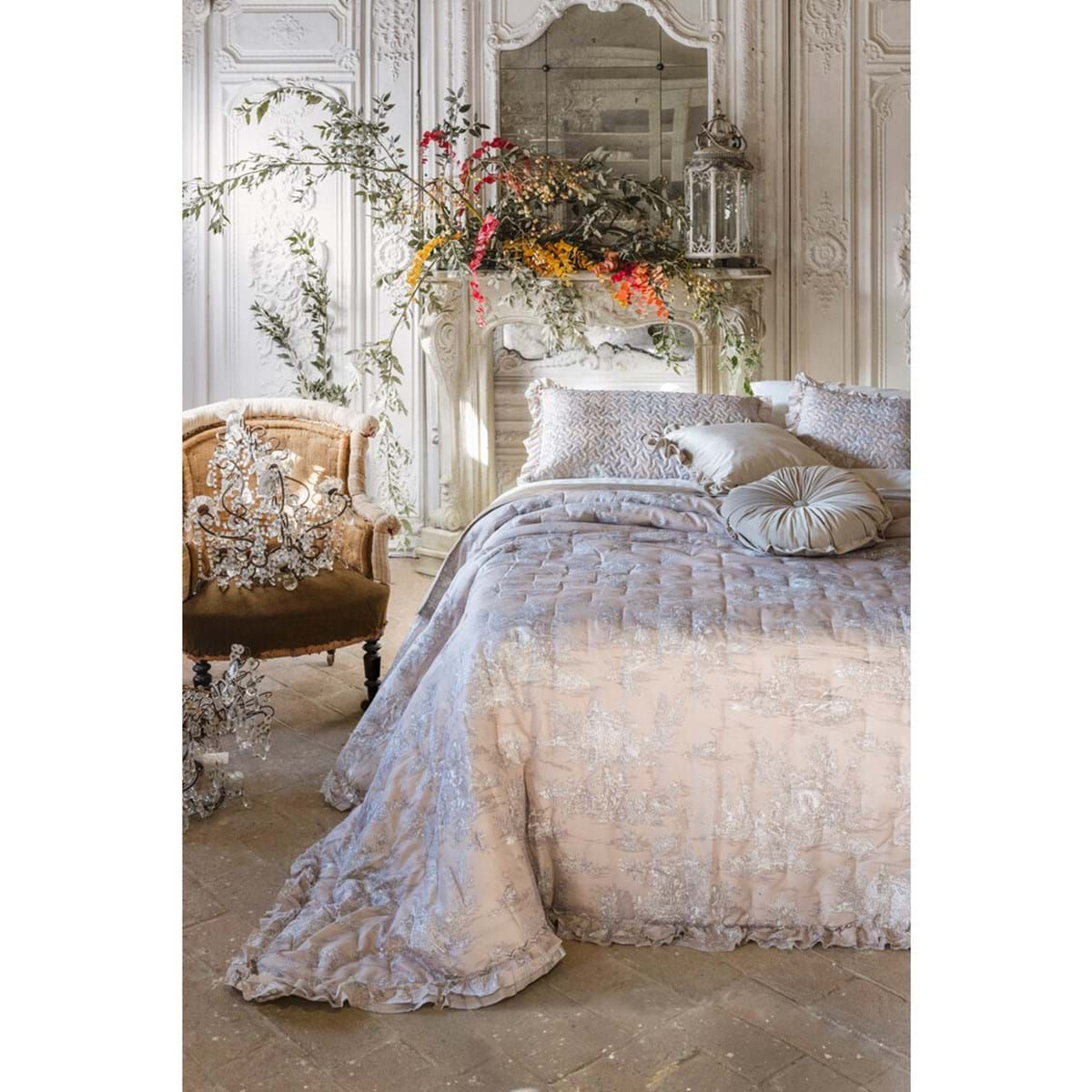 BLANC MARICLO’ SET DI 2 COPRIGUANCIALI MIS 50 X 80 CM COLLEZIONE TOILE DE JOUY